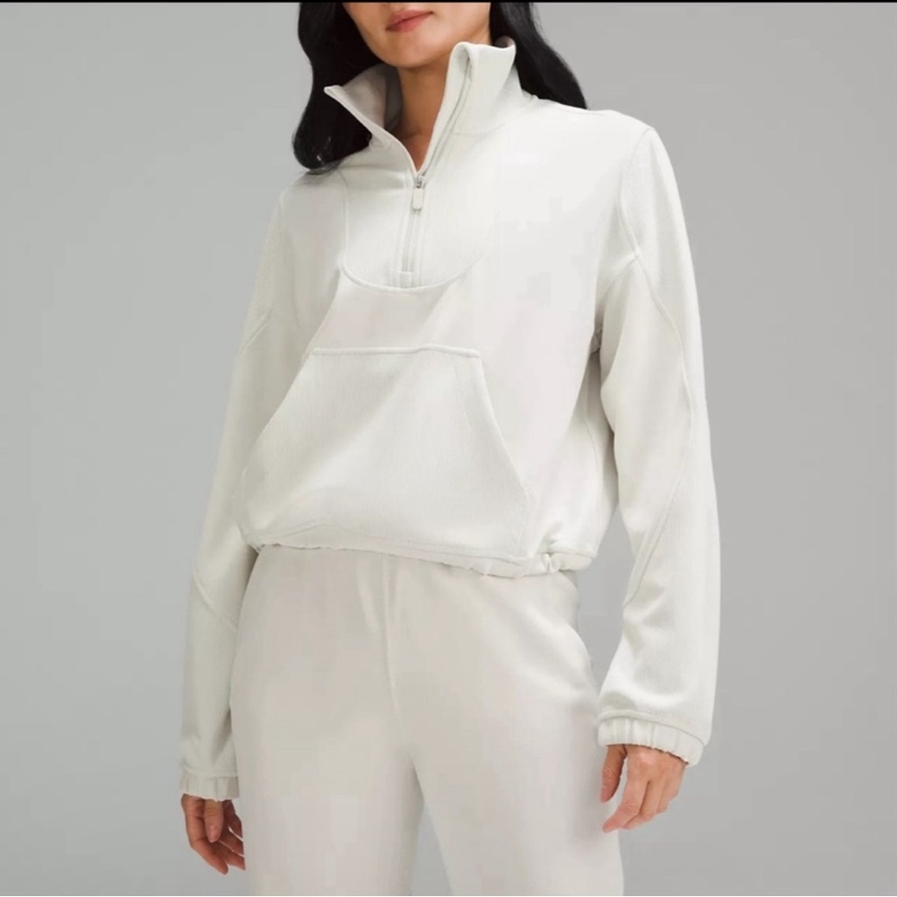❗️SOLD❗️Lululemon Brushed Soft Stream (Bone) Half Zip Top [Sz. 2]